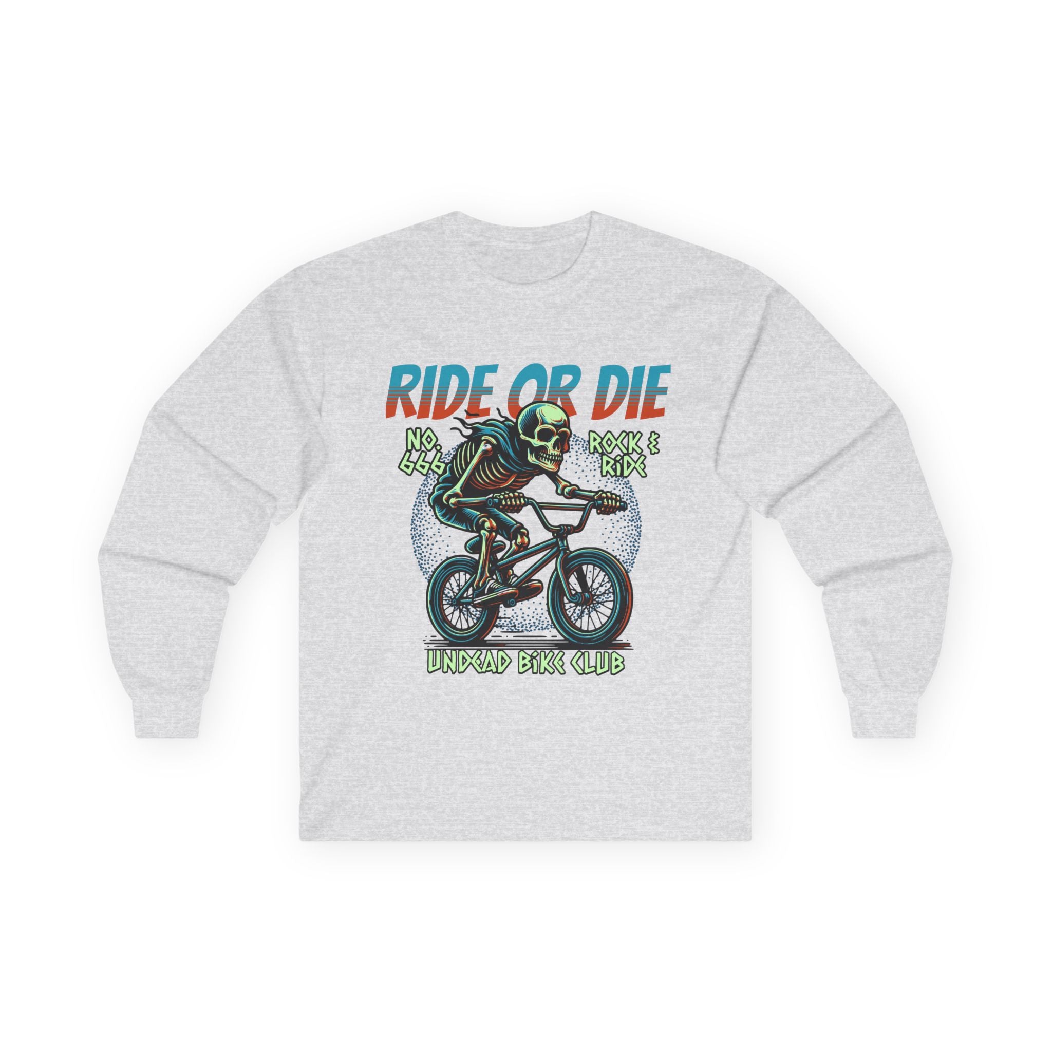 Ride Or Die - Unisex Cotton Long Sleeve Tee (Front) - Damned Threads